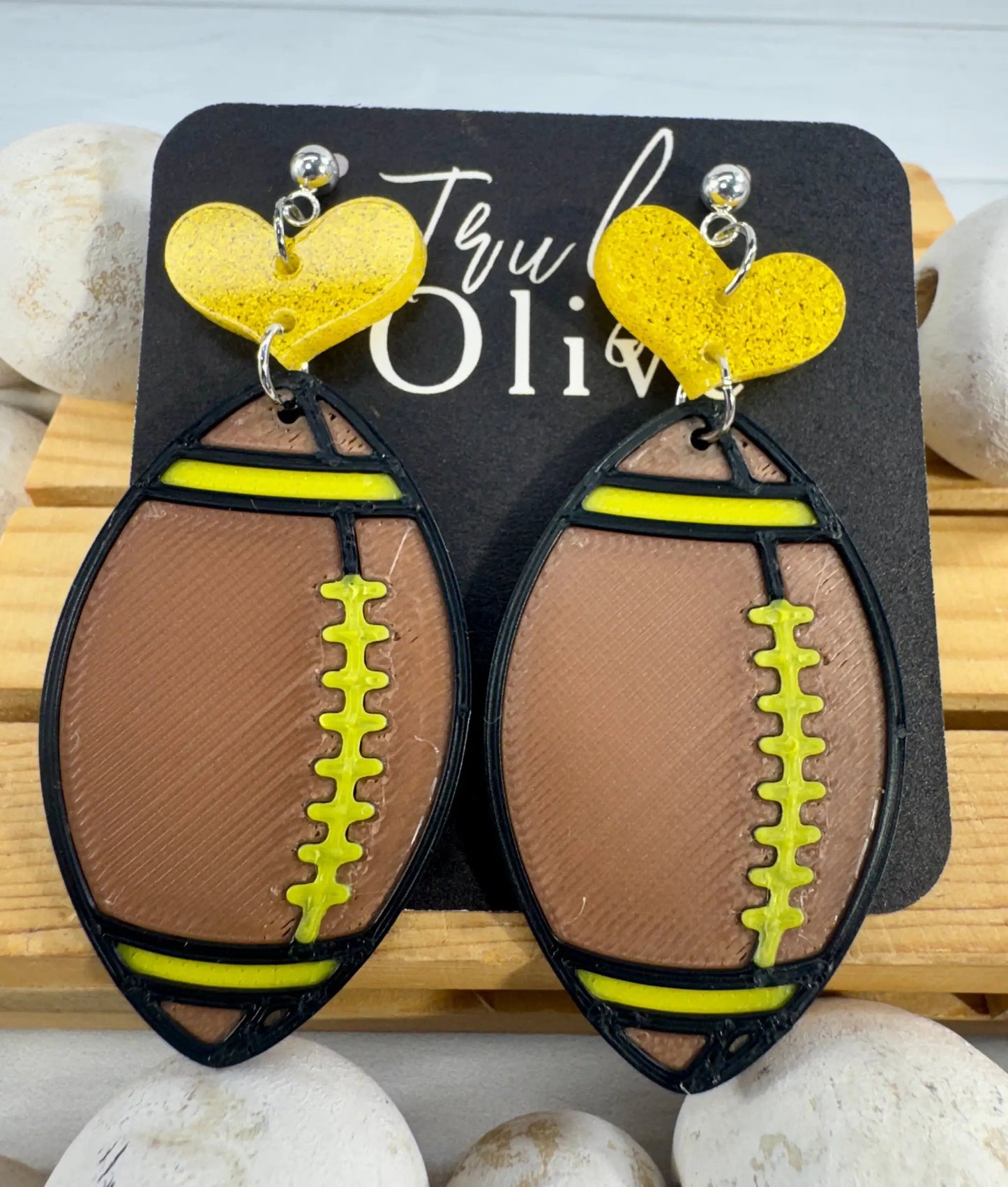 Truly Olive Customizable Football Earrings Choose Your Team Colors Game Day Statement Jewelry 2026 - Earrings Dangle Earrings