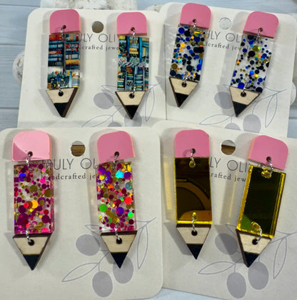 Trulyolive Back To School Pencil Earrings - Earrings