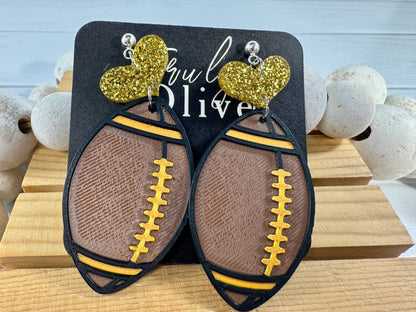 Truly Olive Customizable Football Earrings Choose Your Team Colors Game Day Statement Jewelry 2026 - Earrings Dangle Earrings