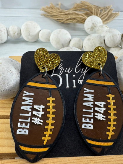 Truly Olive Customizable Football Earrings Choose Your Team Colors Game Day Statement Jewelry 2026 - Earrings Dangle Earrings