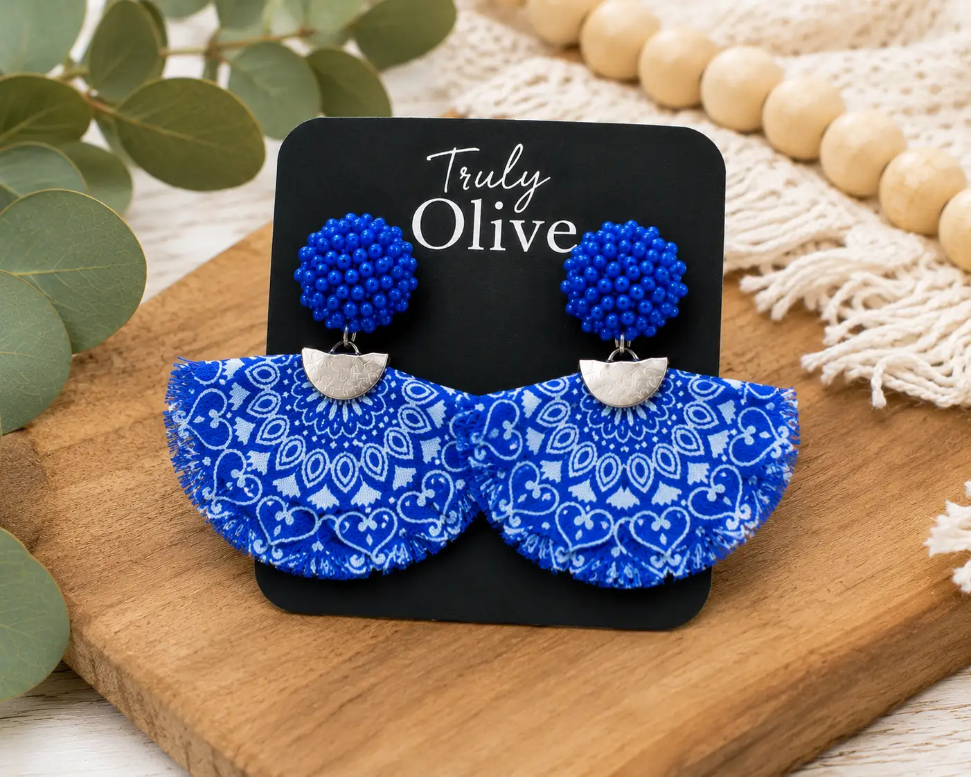 Truly Olive Bring bold western style to your jewelry collection with these handcrafted Red Bandana Fringe Statement Earrings from Truly Olive. - Earrings Dangle Earrings