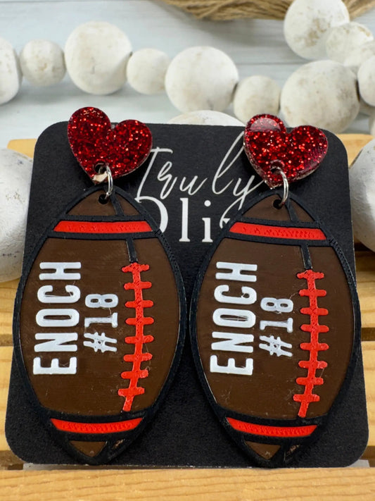 Truly Olive Customizable Football Earrings Choose Your Team Colors Game Day Statement Jewelry 2026 - Earrings Dangle Earrings