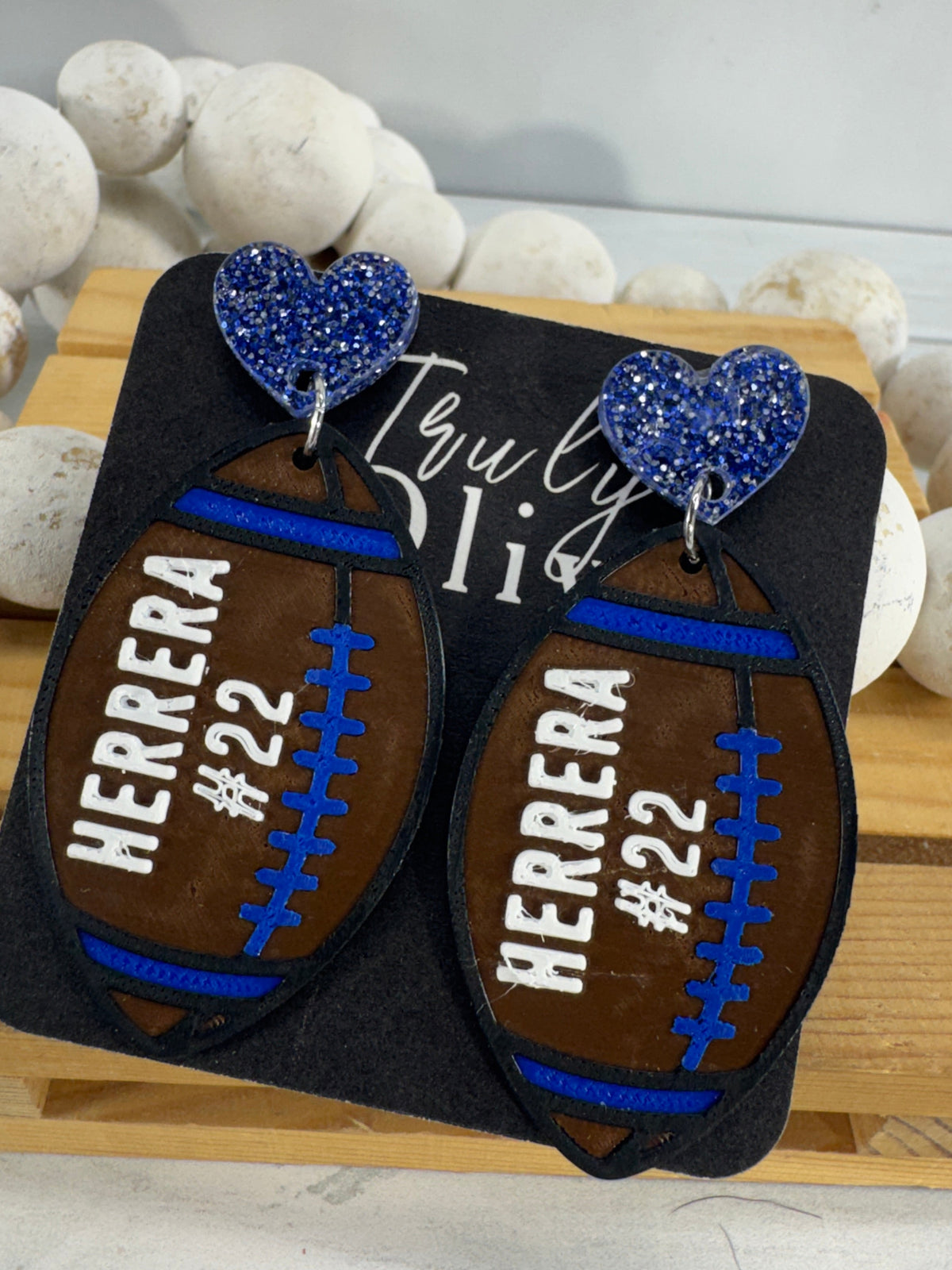 Truly Olive Customizable Football Earrings Choose Your Team Colors Game Day Statement Jewelry 2026 - Earrings Dangle Earrings