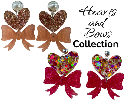 Trulyolive Heart Bows Dangle Earrings - Earrings