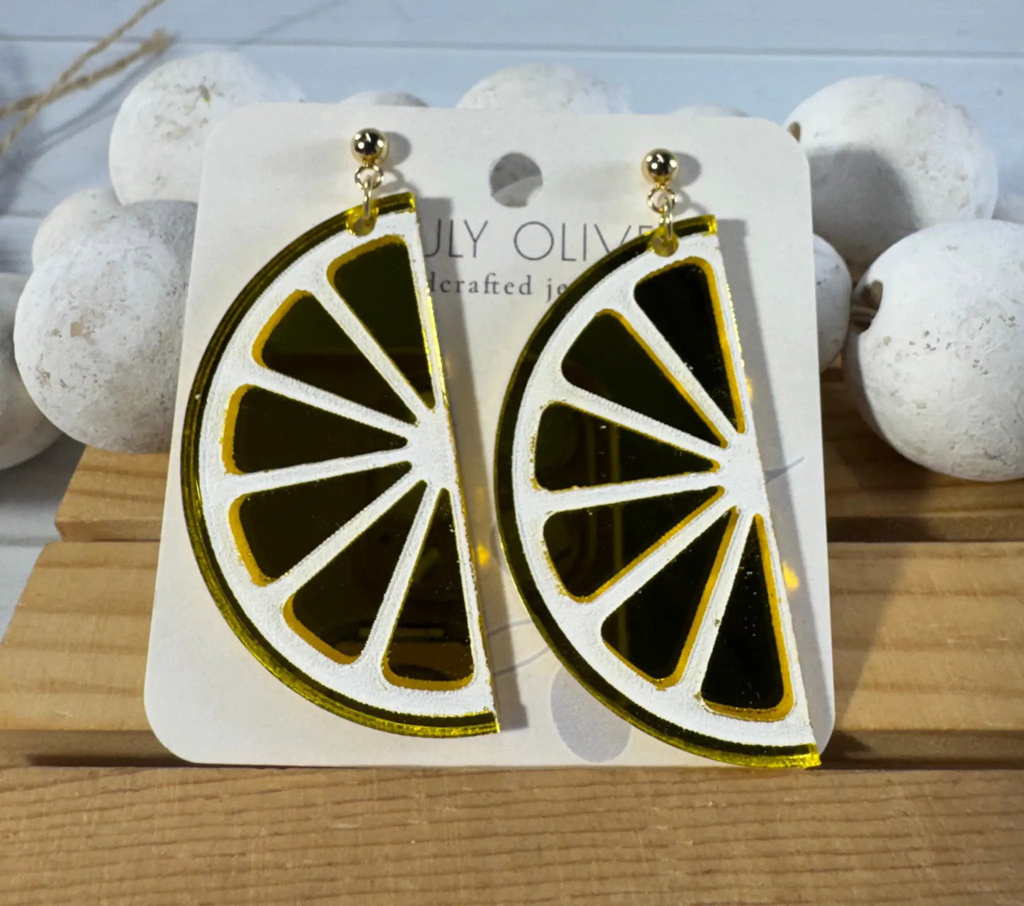 Trulyolive Half Slice Citrus Earrings - Lemon Lime and Orange - Earrings