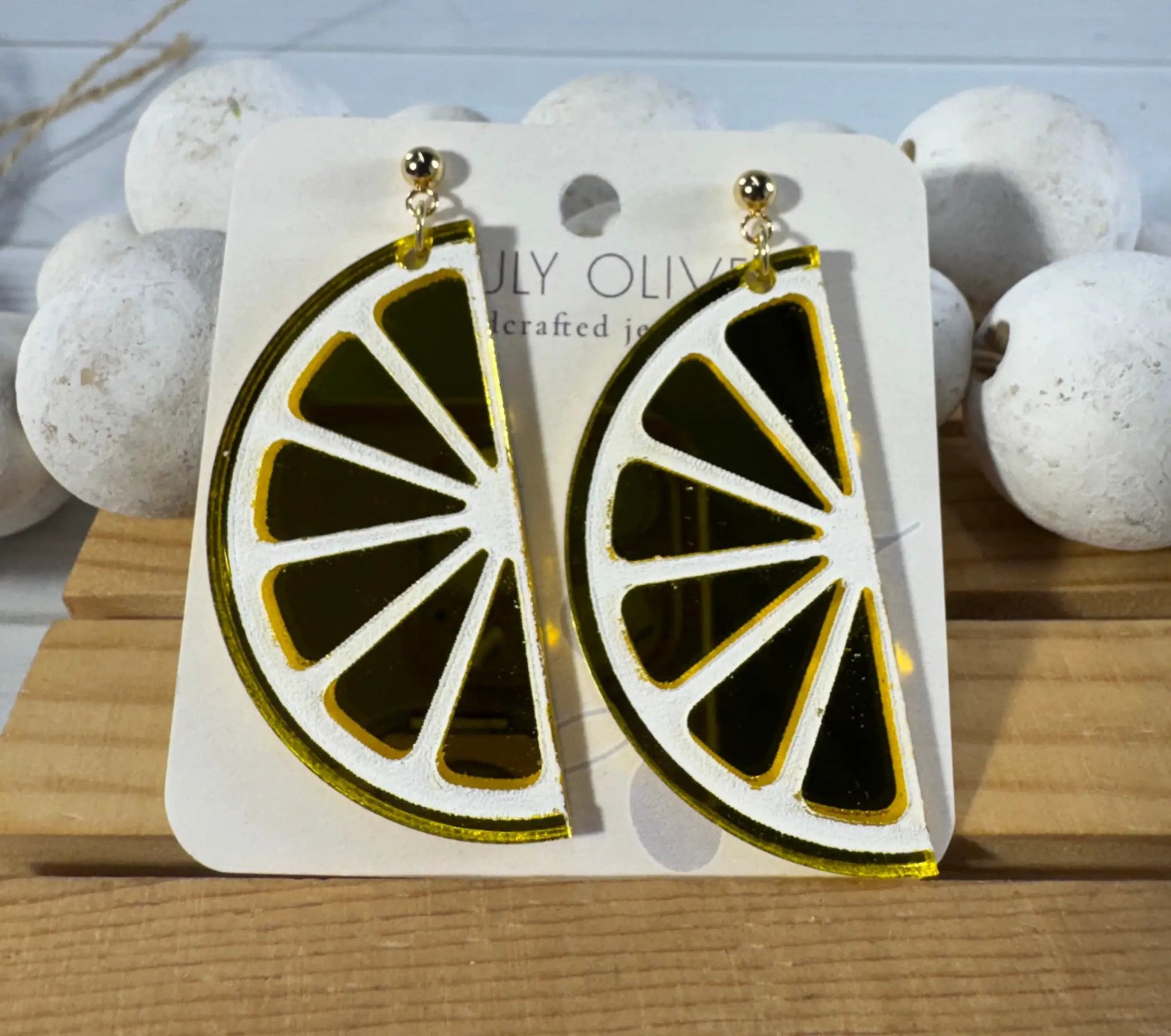 Trulyolive Half Slice Citrus Earrings - Lemon Lime and Orange - Earrings