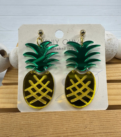 Trulyolive Pineapple Earrings - Earrings