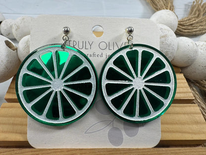 Trulyolive Citrus Slice Earrings - Bright and Shiny Citrus Earrings - Earrings Stud/Post Earrings