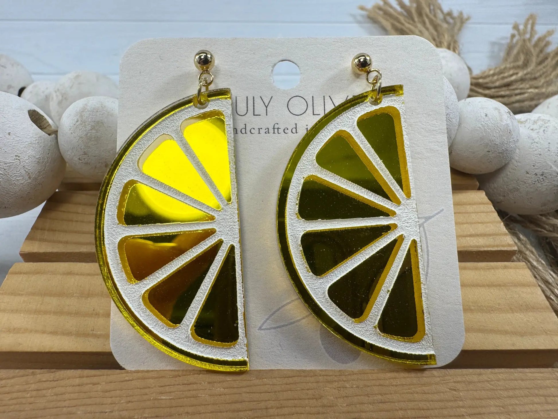 Trulyolive Half Slice Citrus Earrings - Lemon Lime and Orange - Earrings