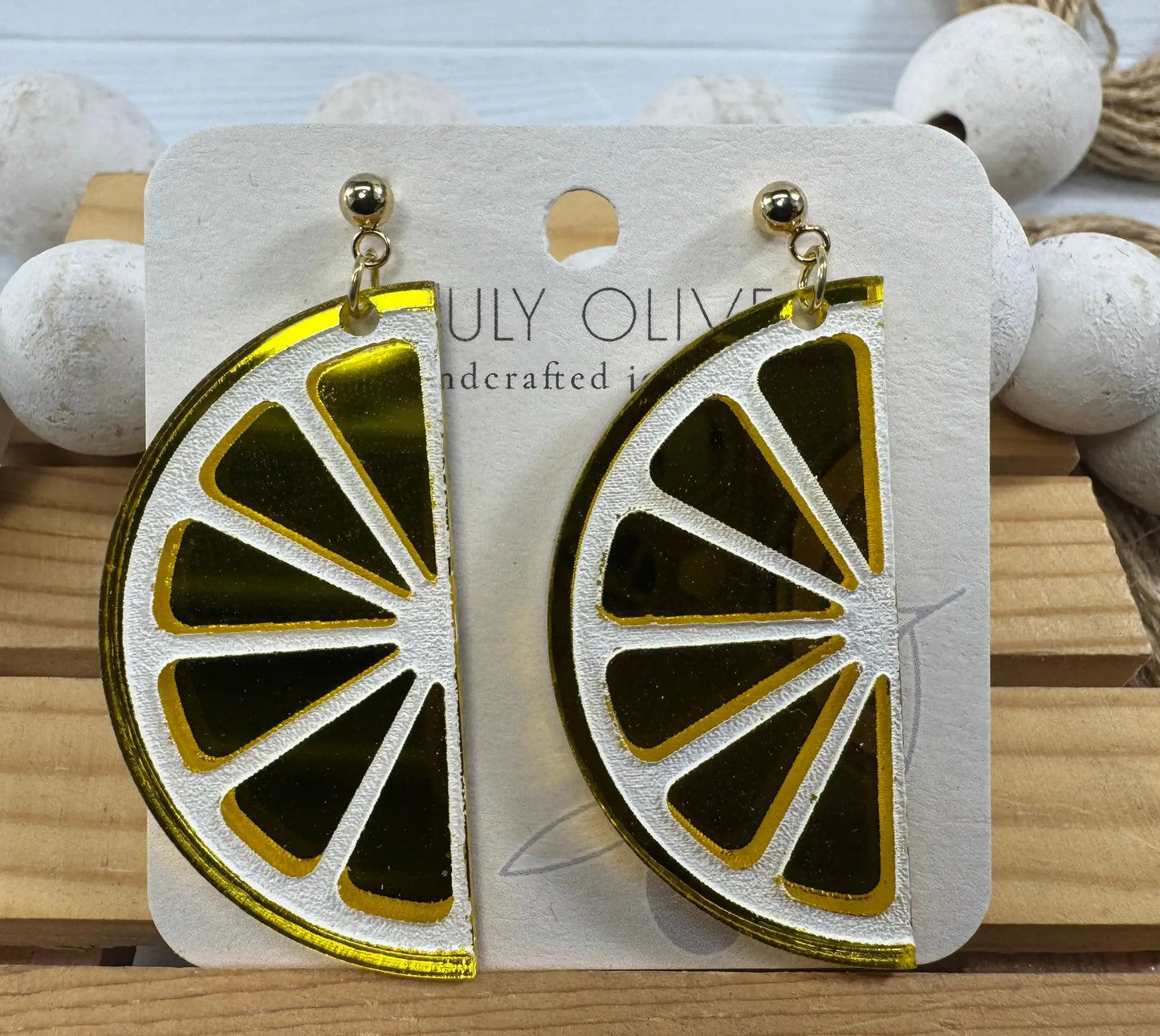 Trulyolive Half Slice Citrus Earrings - Lemon Lime and Orange - Earrings