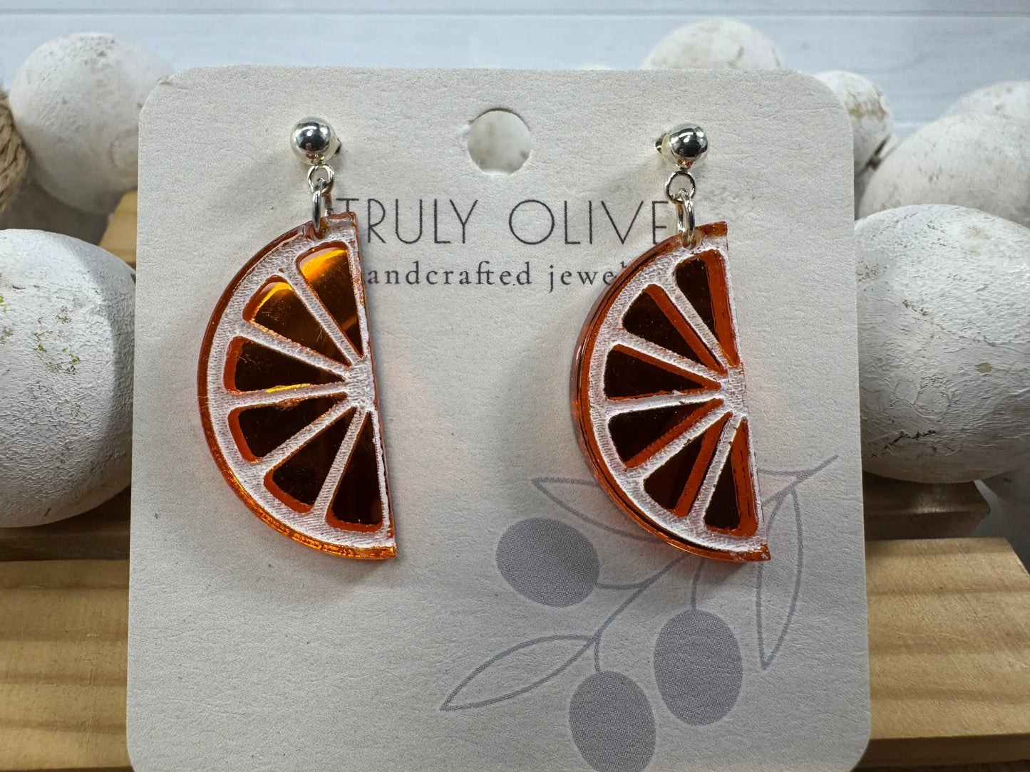Trulyolive Half Slice Citrus Earrings - Lemon Lime and Orange - Earrings