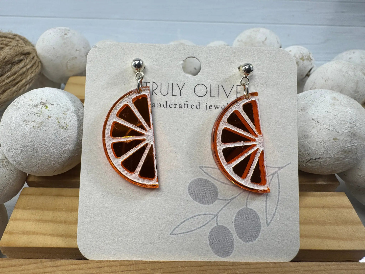Trulyolive Half Slice Citrus Earrings - Lemon Lime and Orange - Earrings