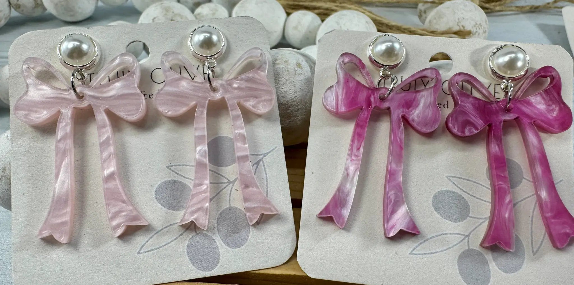Trulyolive Pink Cochette Bow Post Earrings - Earrings