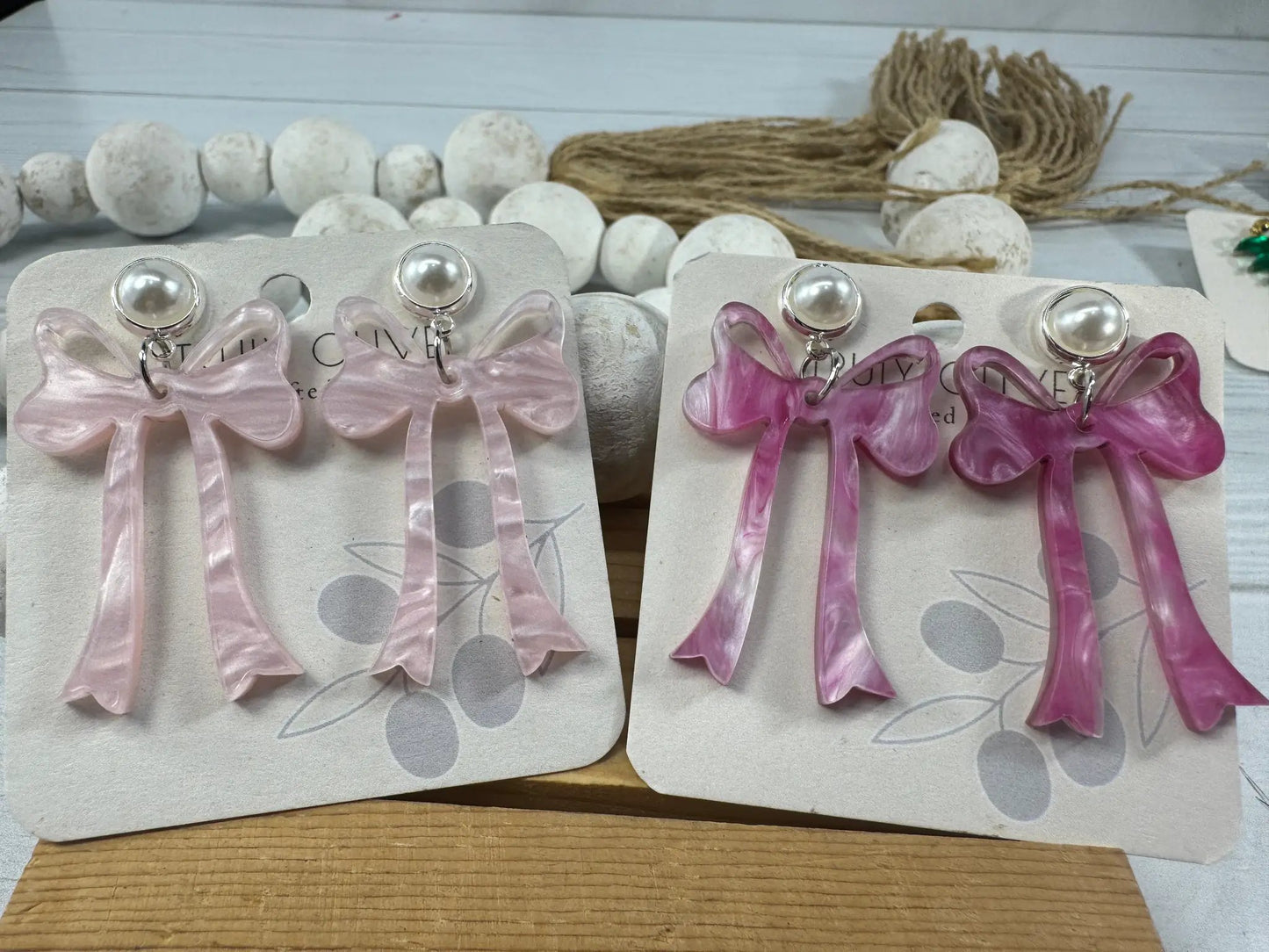 Trulyolive Pink Cochette Bow Post Earrings - Earrings