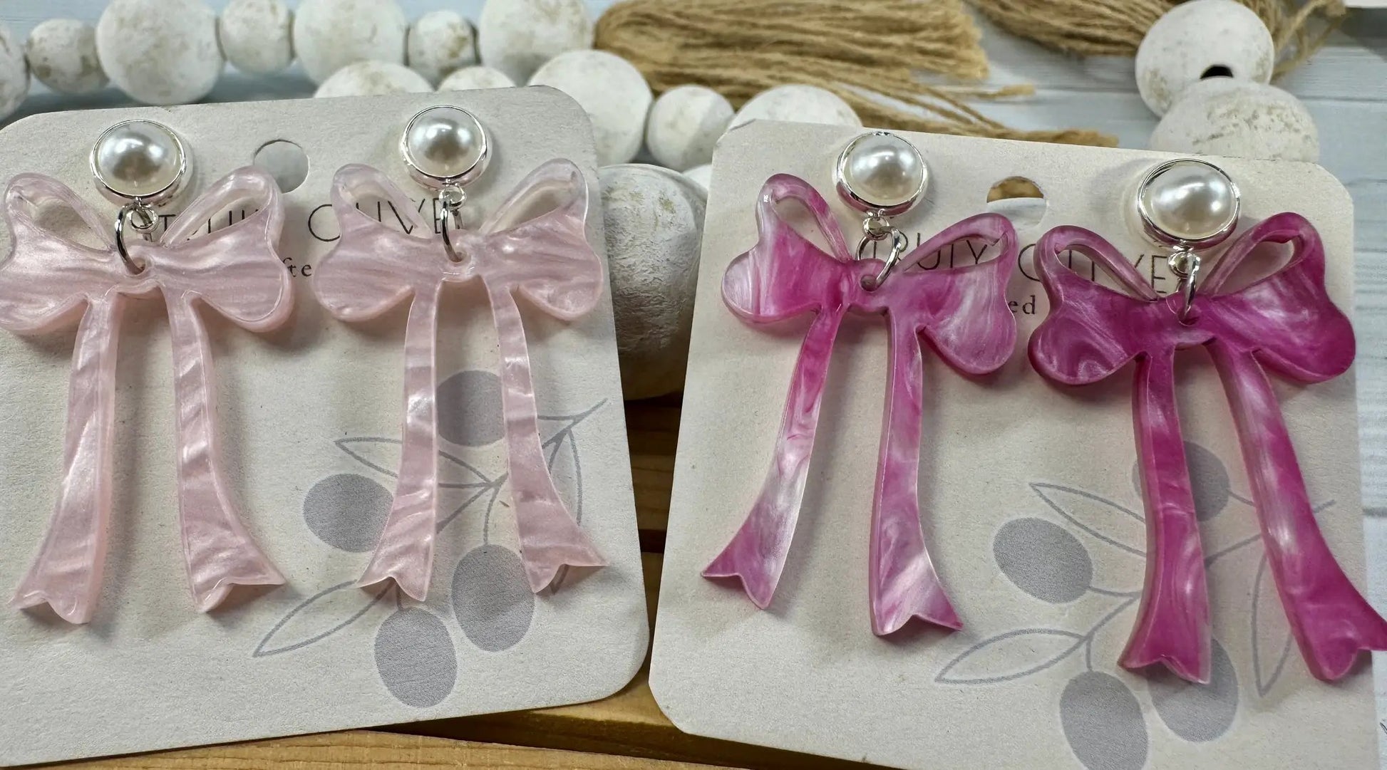 Trulyolive Pink Cochette Bow Post Earrings - Earrings