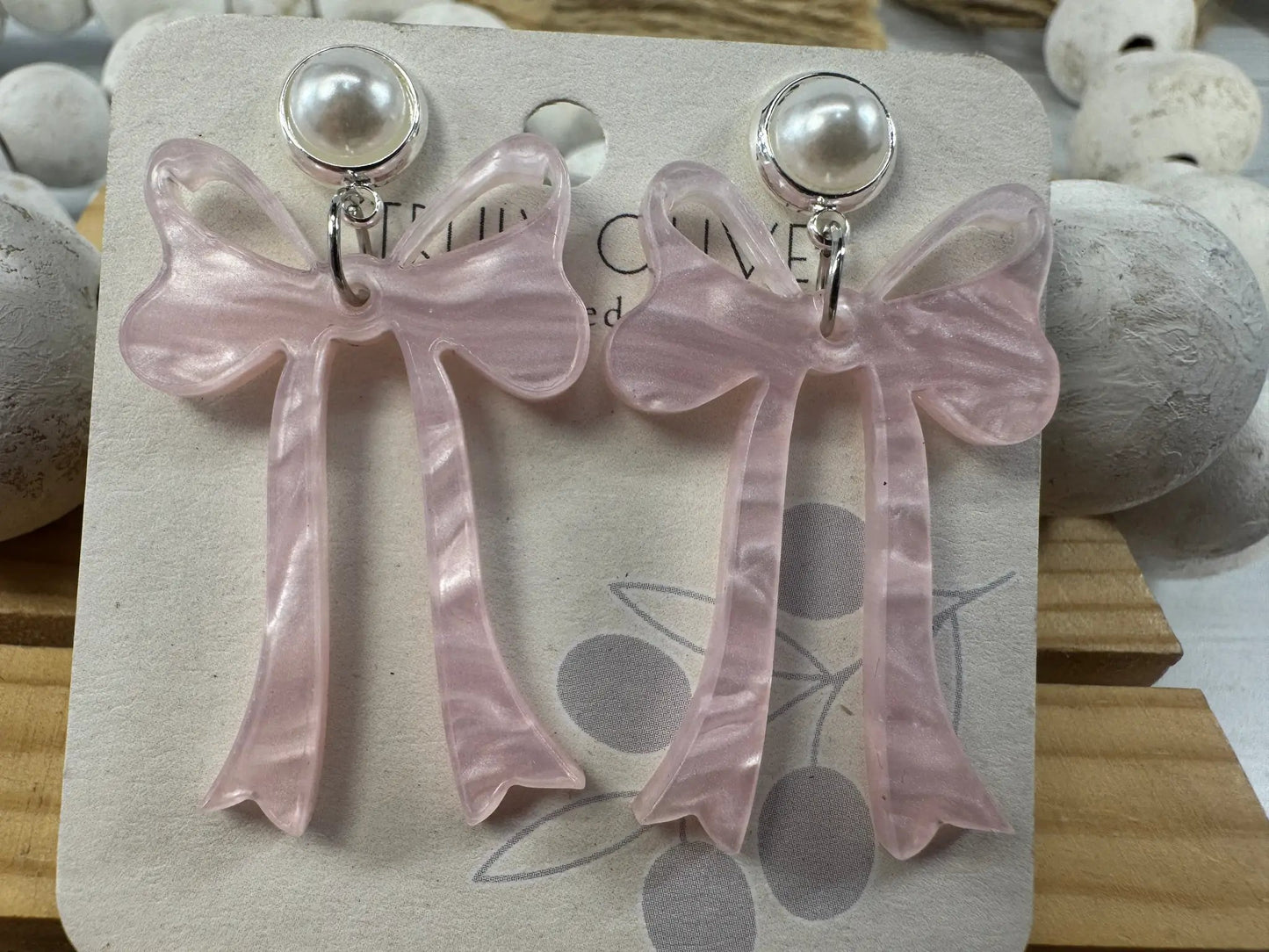 Trulyolive Pink Cochette Bow Post Earrings - Earrings