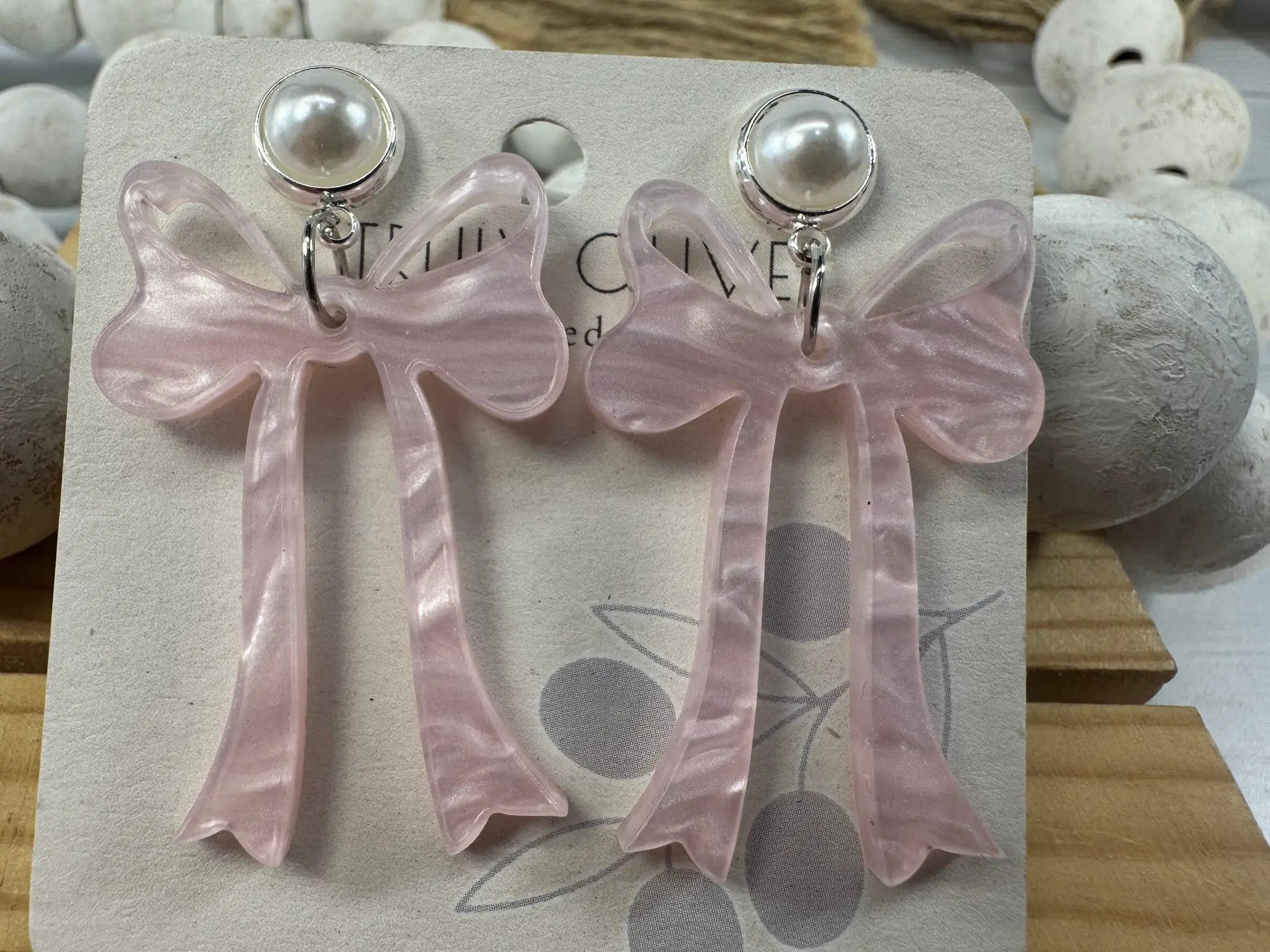 Trulyolive Pink Cochette Bow Post Earrings - Earrings