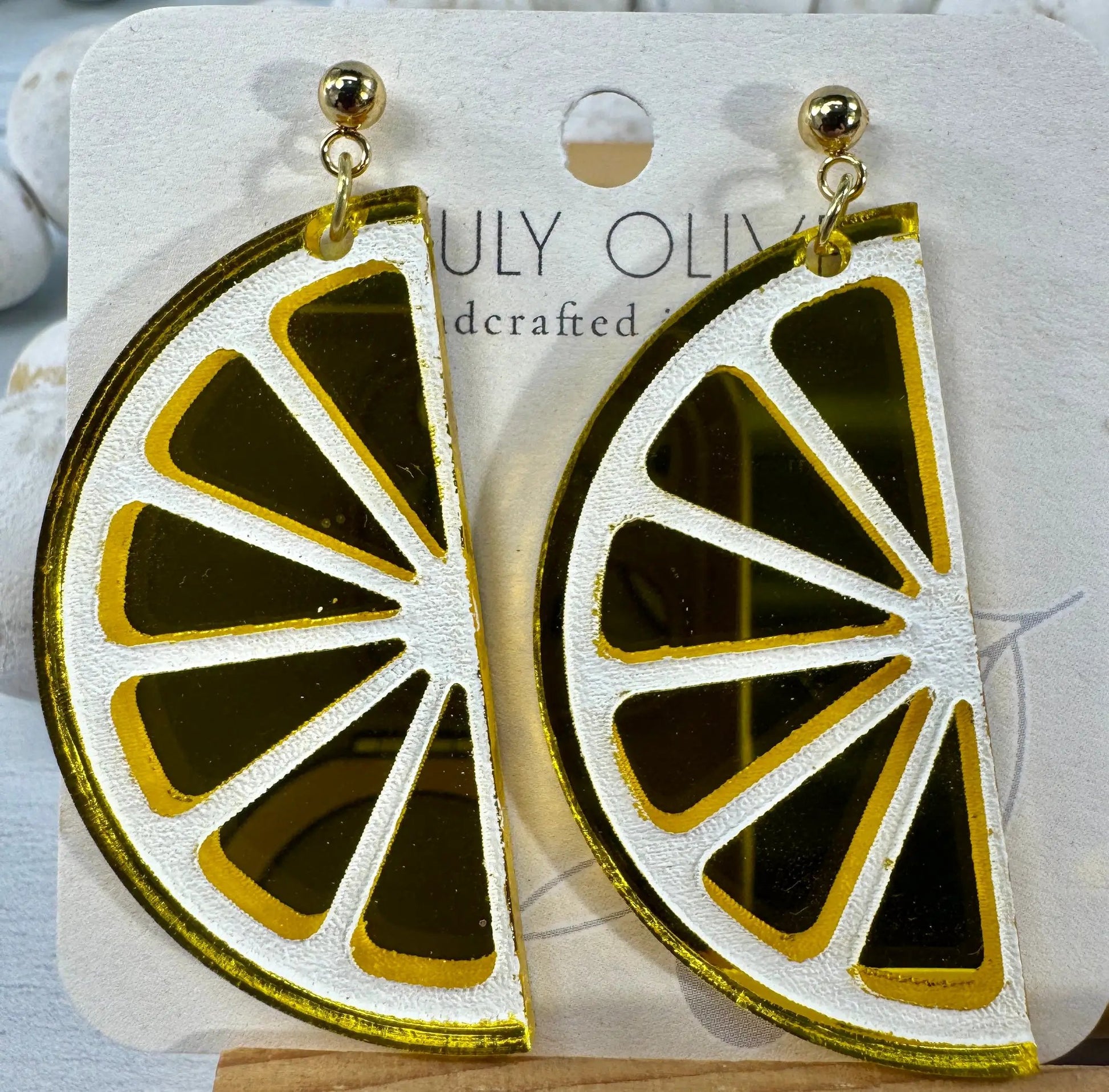 Trulyolive Half Slice Citrus Earrings - Lemon Lime and Orange - Earrings
