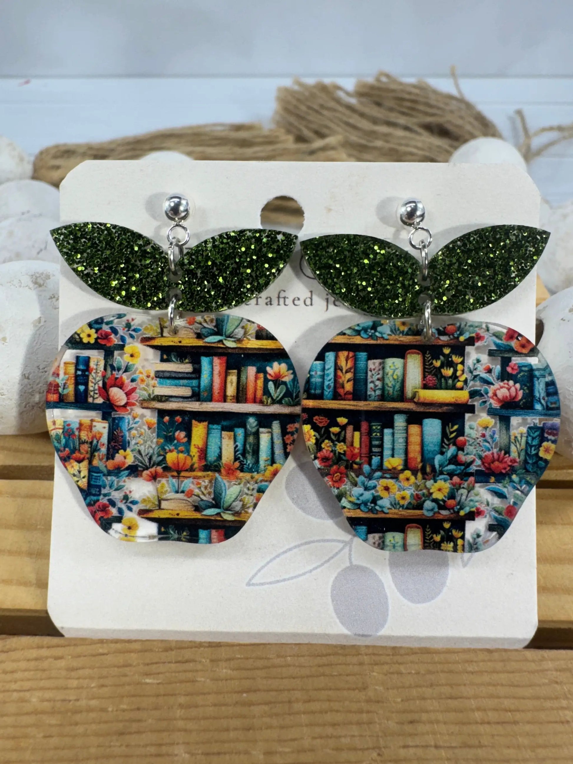 Trulyolive Teacher Apple Earrings - Sparkly Shiny Apple Earrings For Back To School - Earrings