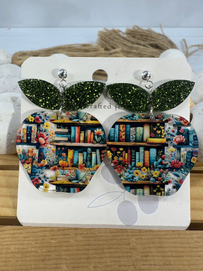 Trulyolive Teacher Apple Earrings - Sparkly Shiny Apple Earrings For Back To School - Earrings