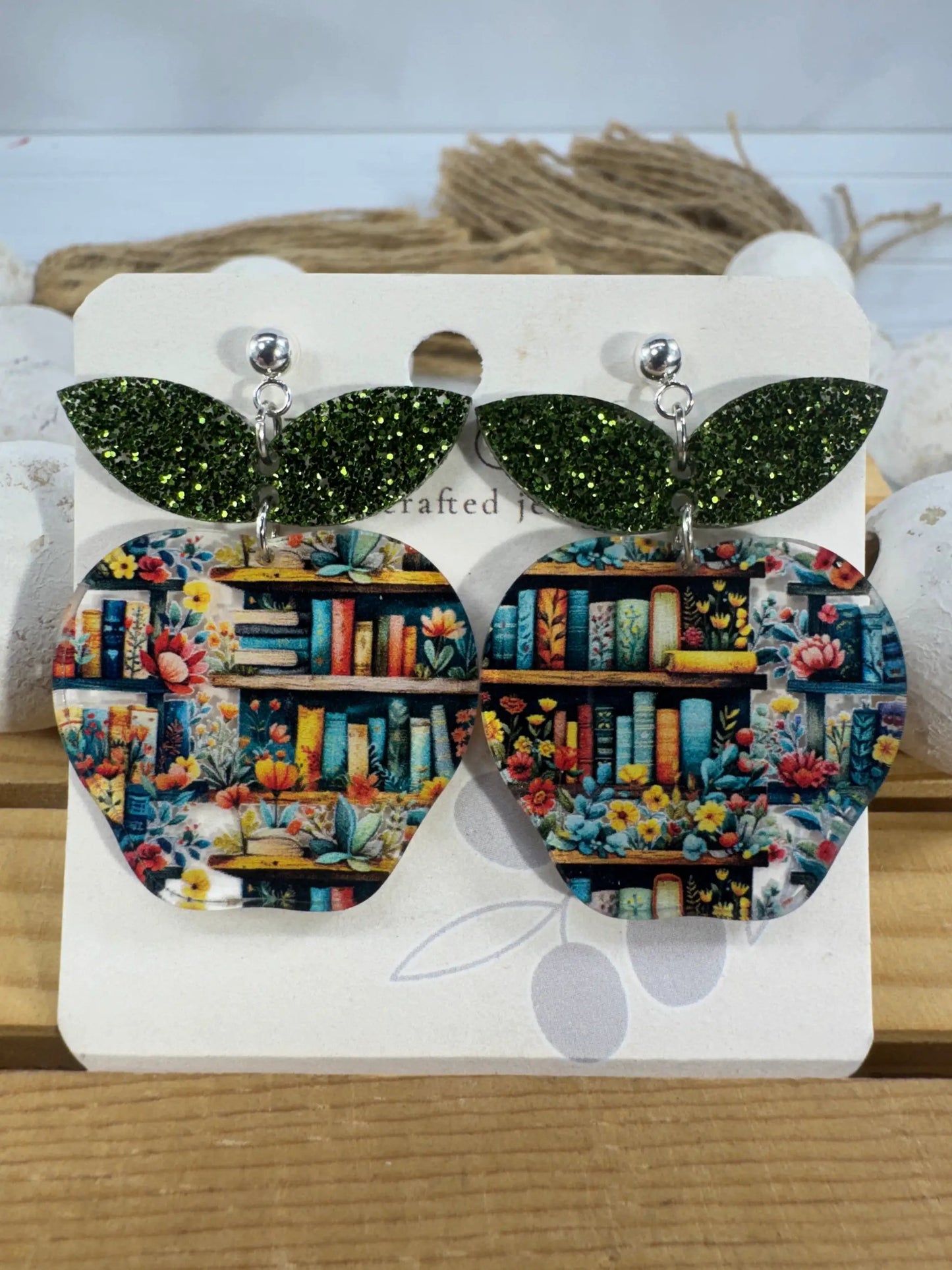 Trulyolive Teacher Apple Earrings - Sparkly Shiny Apple Earrings For Back To School - Earrings