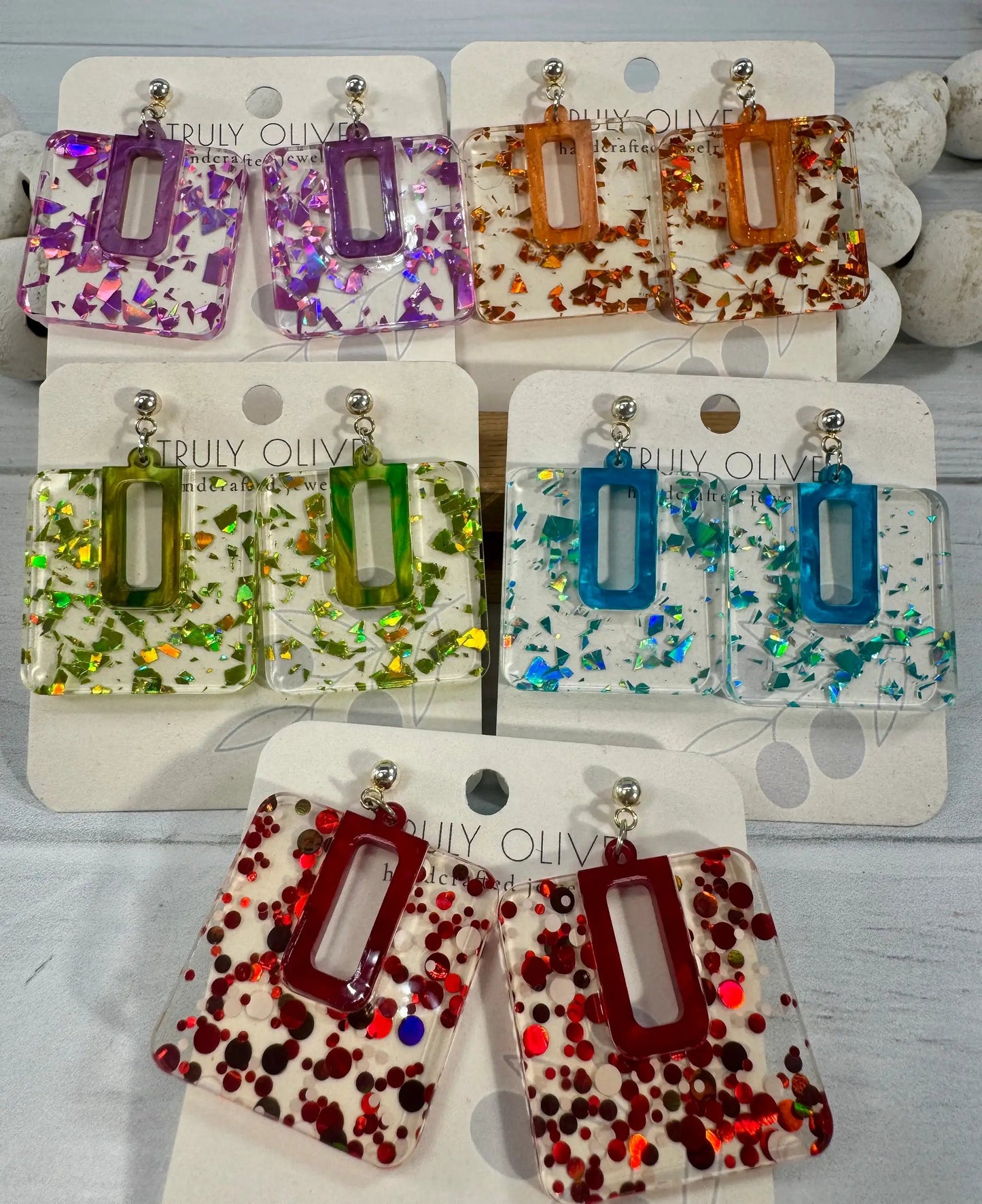 Trulyolive Spring Sparkle Flake Acrylic Earrings - Earrings