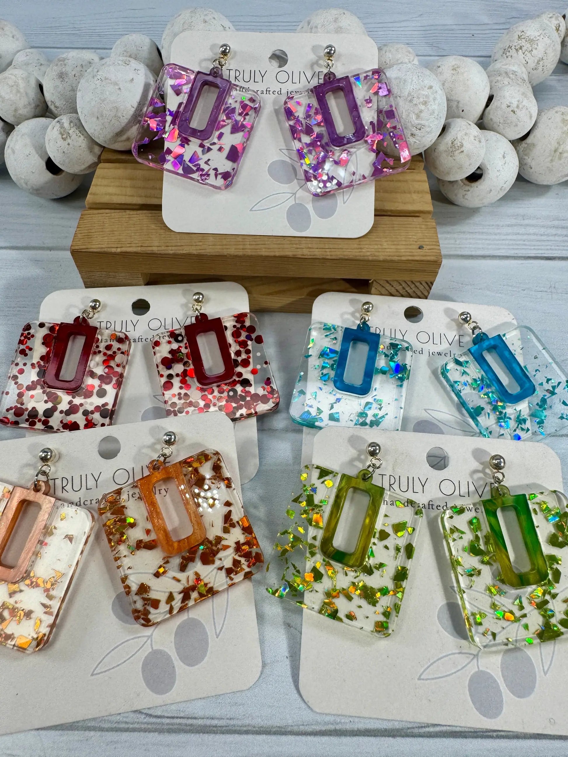Trulyolive Spring Sparkle Flake Acrylic Earrings - Earrings