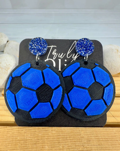 Trulyolive Customizable Soccer Ball Earrings Team Colors - Earrings Stud/Post Earrings
