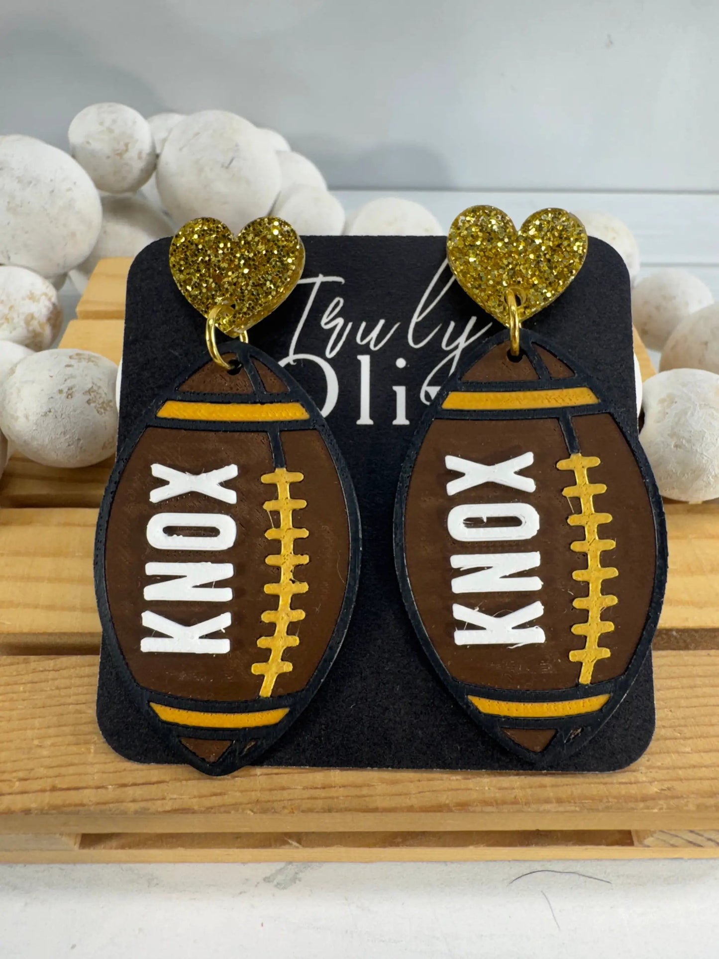 Truly Olive Customizable Football Earrings Choose Your Team Colors Game Day Statement Jewelry 2026 - Earrings Dangle Earrings