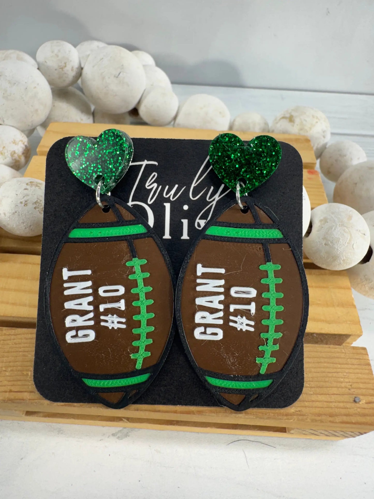 Truly Olive Customizable Football Earrings Choose Your Team Colors Game Day Statement Jewelry 2026 - Earrings Dangle Earrings