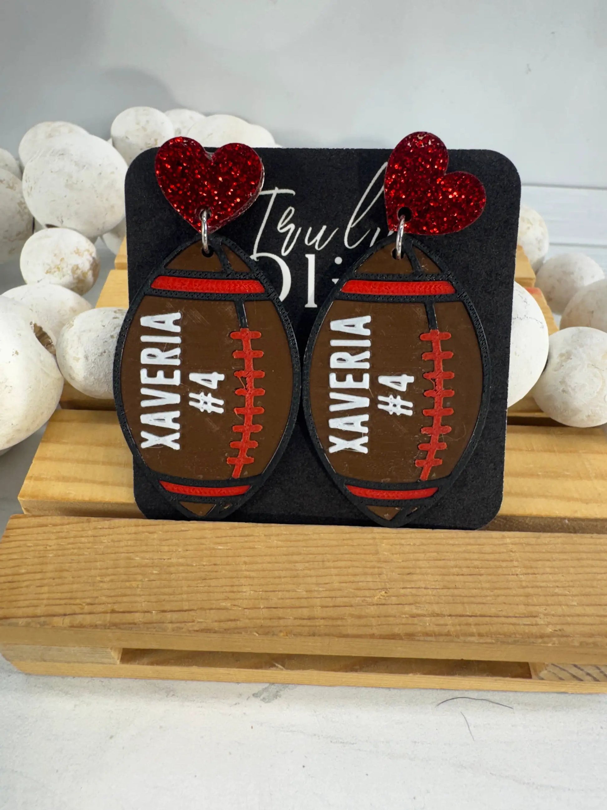 Truly Olive Customizable Football Earrings Choose Your Team Colors Game Day Statement Jewelry 2026 - Earrings Dangle Earrings