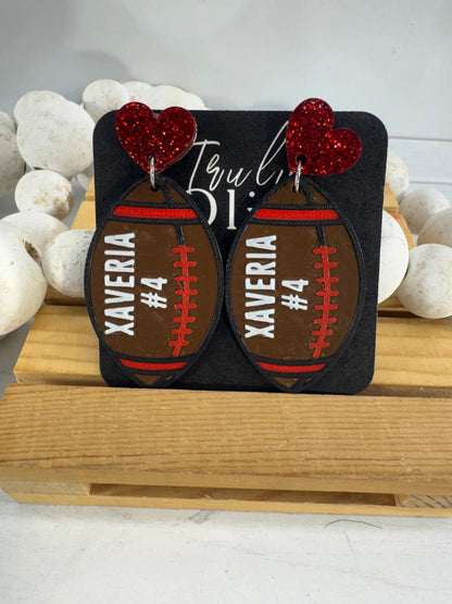 Truly Olive Customizable Football Earrings Choose Your Team Colors Game Day Statement Jewelry 2026 - Earrings Dangle Earrings