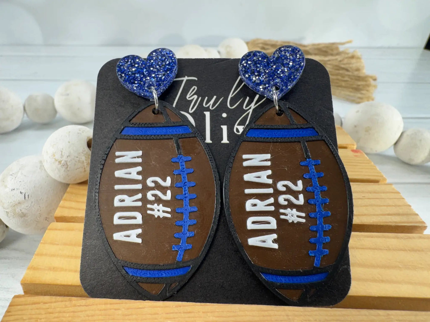 Truly Olive Customizable Football Earrings Choose Your Team Colors Game Day Statement Jewelry 2026 - Earrings Dangle Earrings