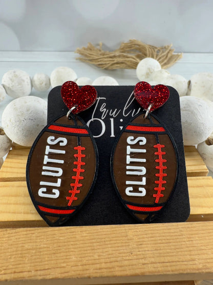 Truly Olive Customizable Football Earrings Choose Your Team Colors Game Day Statement Jewelry 2026 - Earrings Dangle Earrings