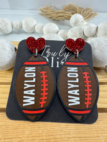 Truly Olive Customizable Football Earrings Choose Your Team Colors Game Day Statement Jewelry 2026 - Earrings Dangle Earrings