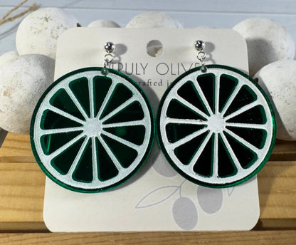 Trulyolive Citrus Slice Earrings - Bright and Shiny Citrus Earrings - Earrings Stud/Post Earrings