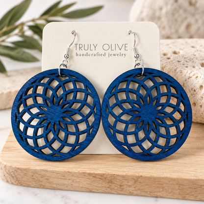 Truly Olive Wooden Boho Earrings All Day Wear - Earrings Dangle Earrings