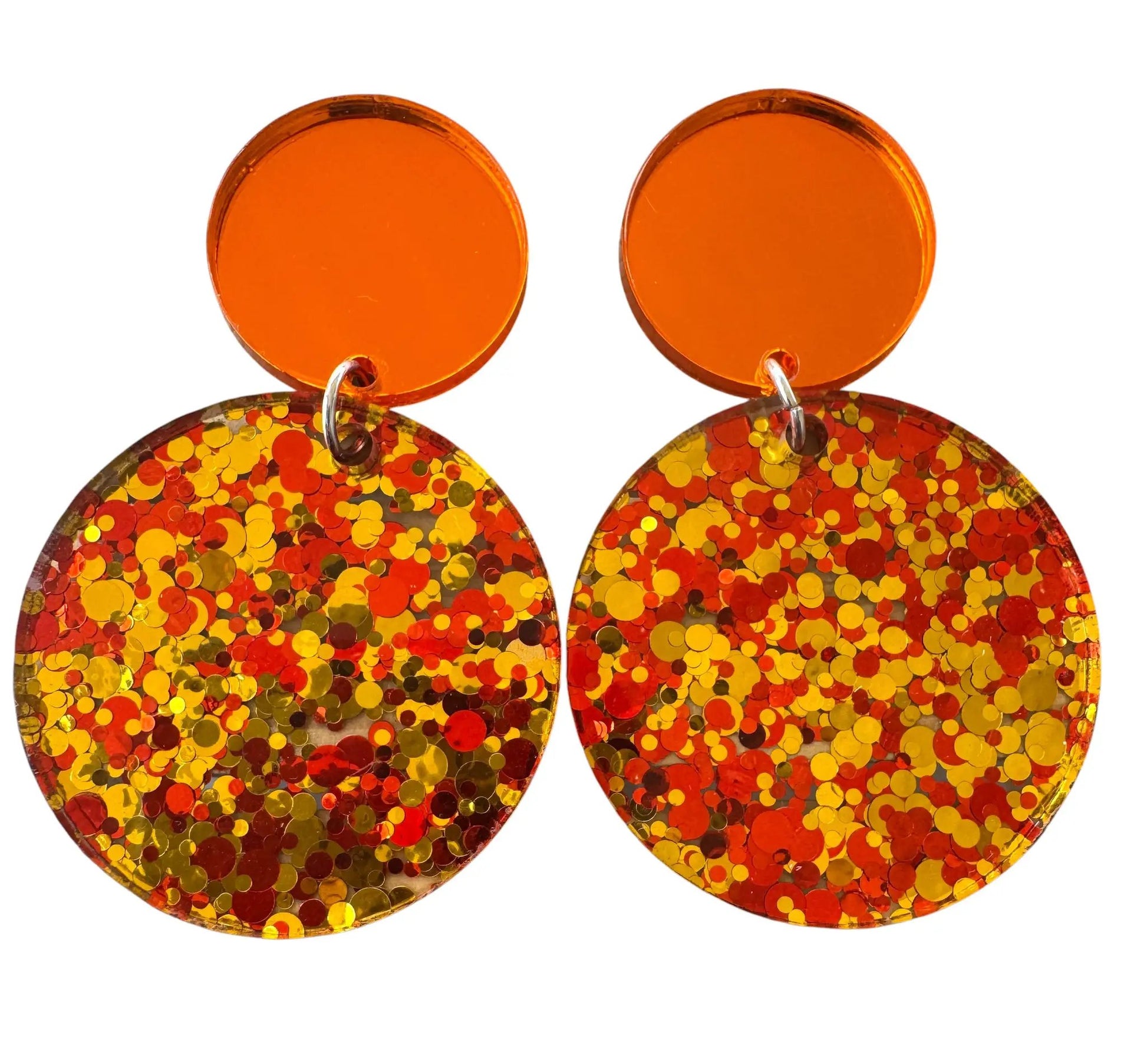 Truly Olive Sparkly Fun Confetti Fall Dangle Earrings - Earrings Stud/Post Earrings