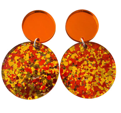 Truly Olive Sparkly Fun Confetti Fall Dangle Earrings - Earrings Stud/Post Earrings