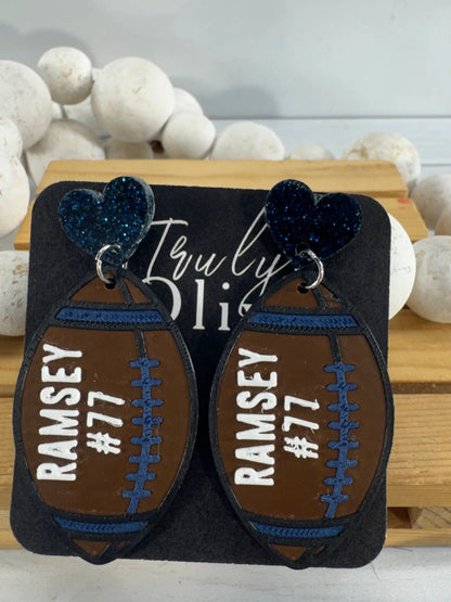 Truly Olive Customizable Football Earrings Choose Your Team Colors Game Day Statement Jewelry 2026 - Earrings Dangle Earrings