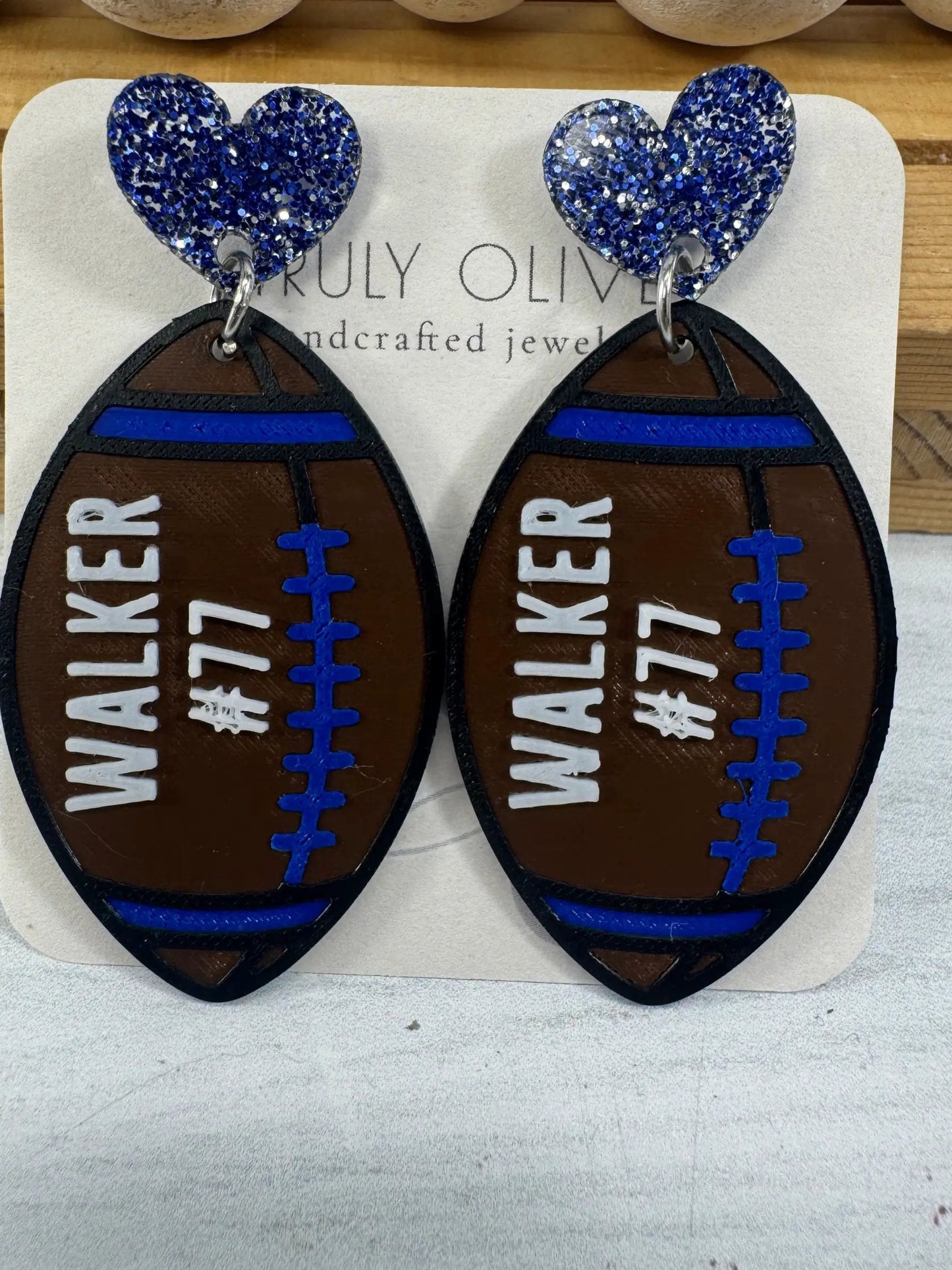 Truly Olive Customizable Football Earrings Choose Your Team Colors Game Day Statement Jewelry 2026 - Earrings Dangle Earrings