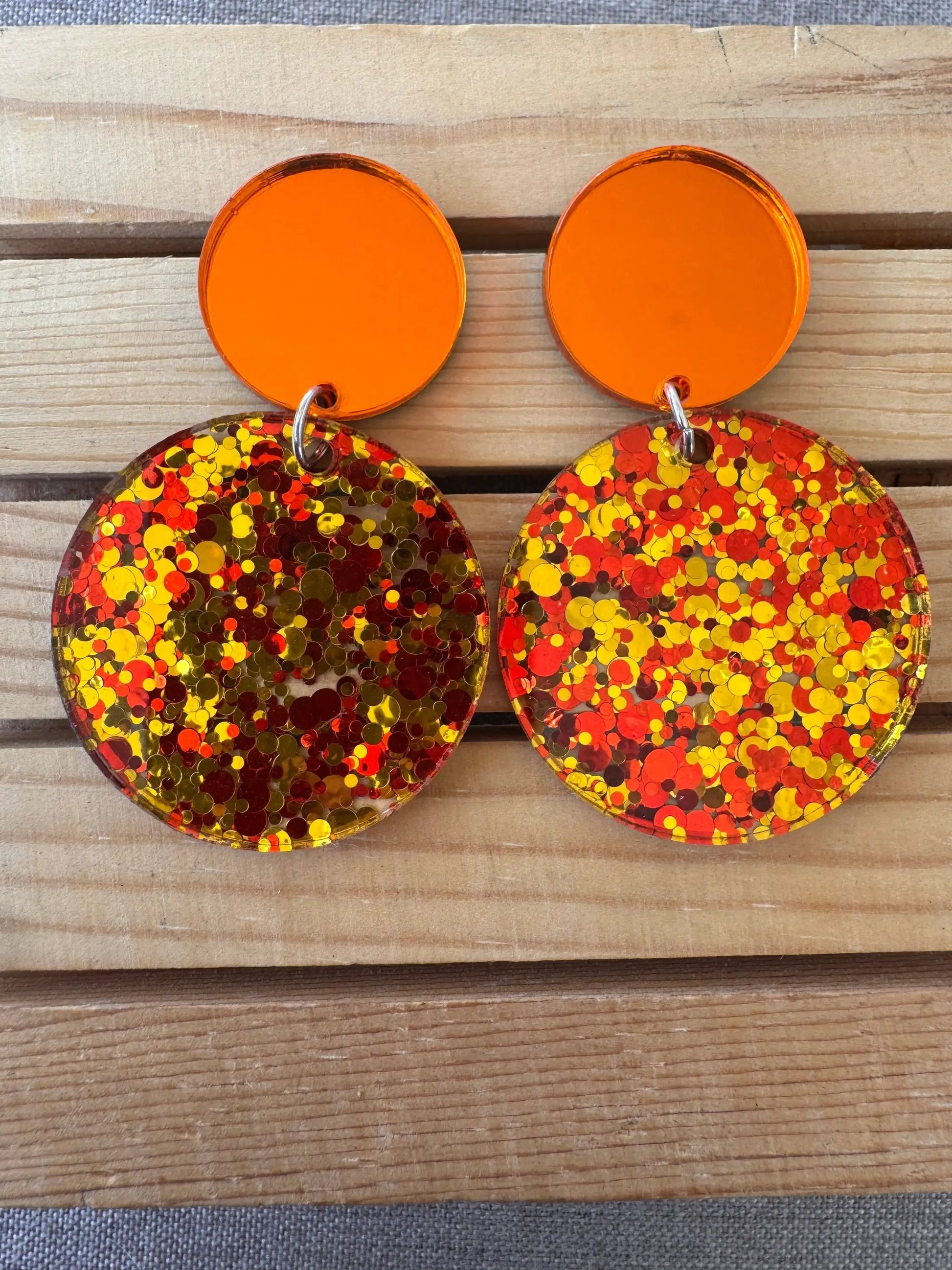 Truly Olive Sparkly Fun Confetti Fall Dangle Earrings - Earrings Stud/Post Earrings