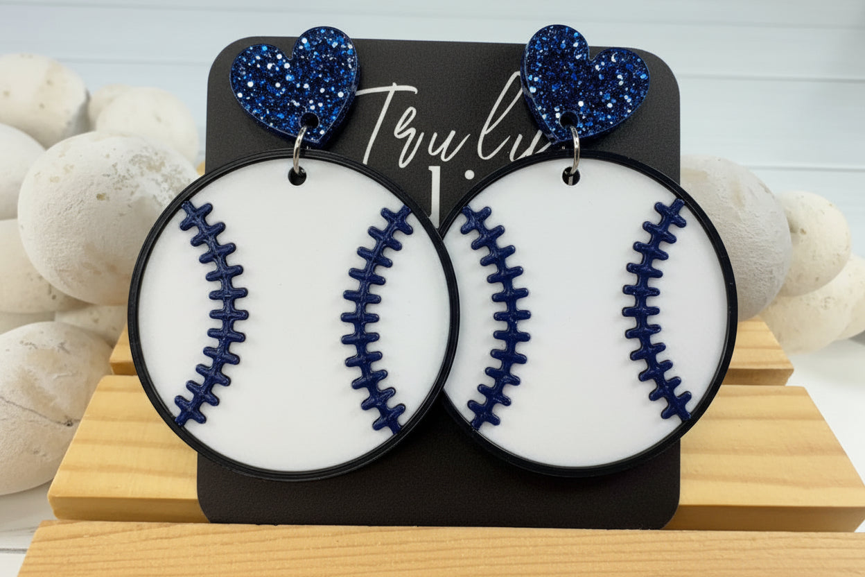 Truly Olive Team Color Baseball Earrings - Choose Your Team Color - Earrings Dangle Earrings