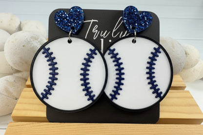 Truly Olive Team Color Baseball Earrings - Choose Your Team Color - Earrings Dangle Earrings