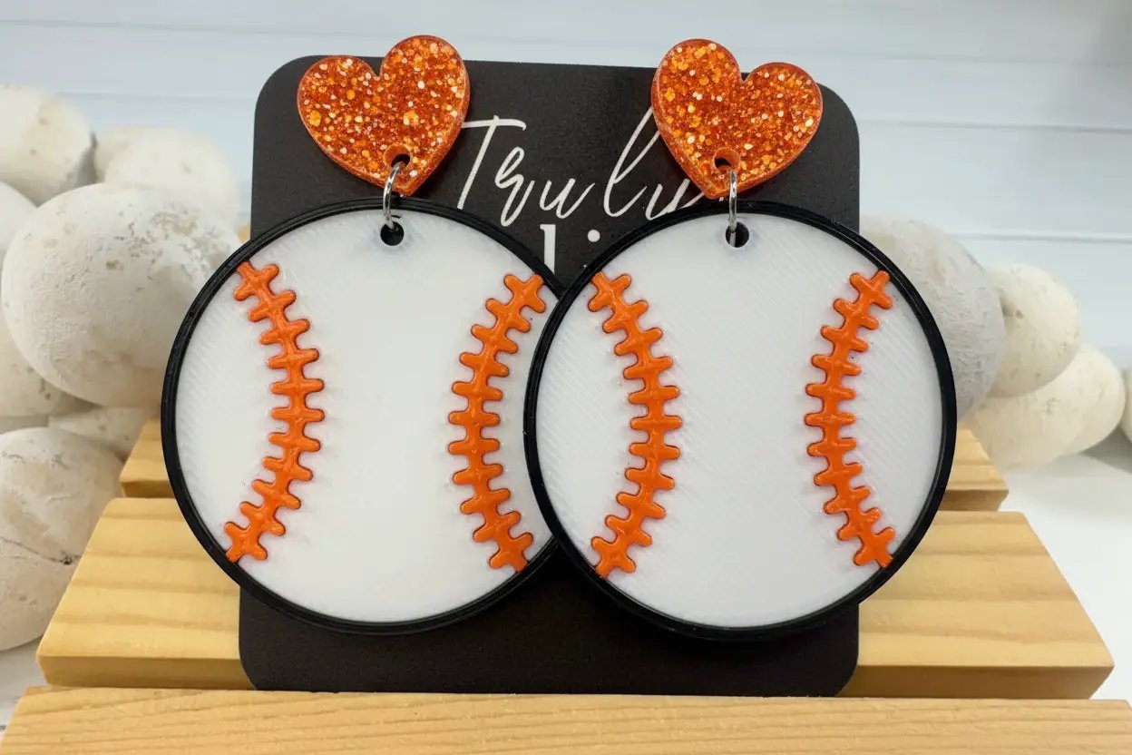 Truly Olive Team Color Baseball Earrings - Choose Your Team Color - Earrings Dangle Earrings