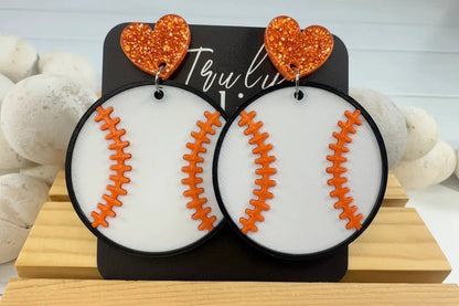 Truly Olive Team Color Baseball Earrings - Choose Your Team Color - Earrings Dangle Earrings