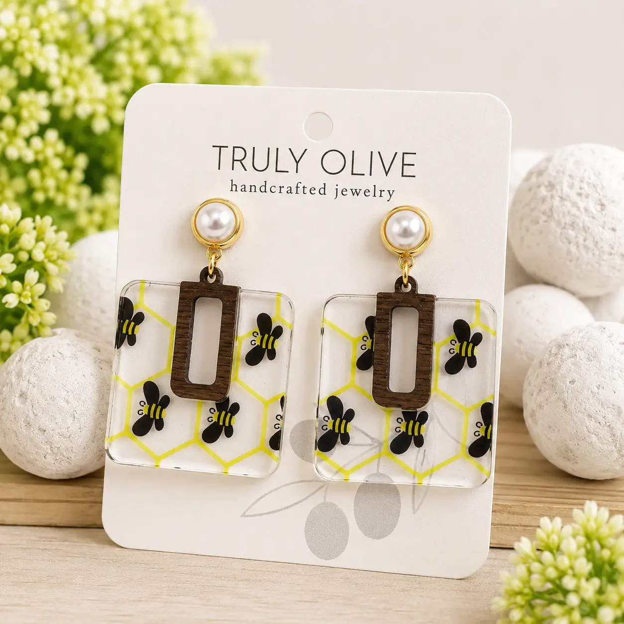 Trulyolive Yellow Bumble Bee Dangle Drop Earrings - Earrings Dangle Earrings