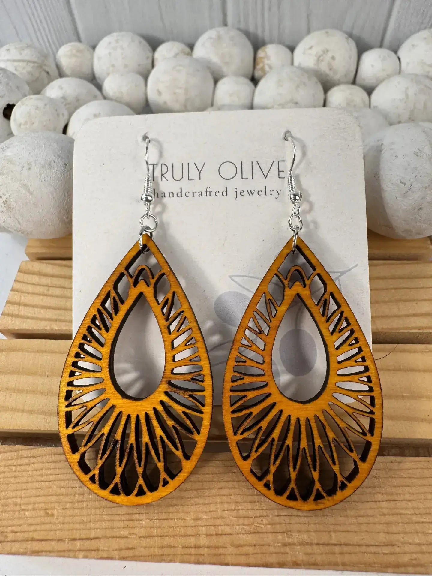 Truly Olive Handmade Filigree Earrings - Earrings Dangle Earrings