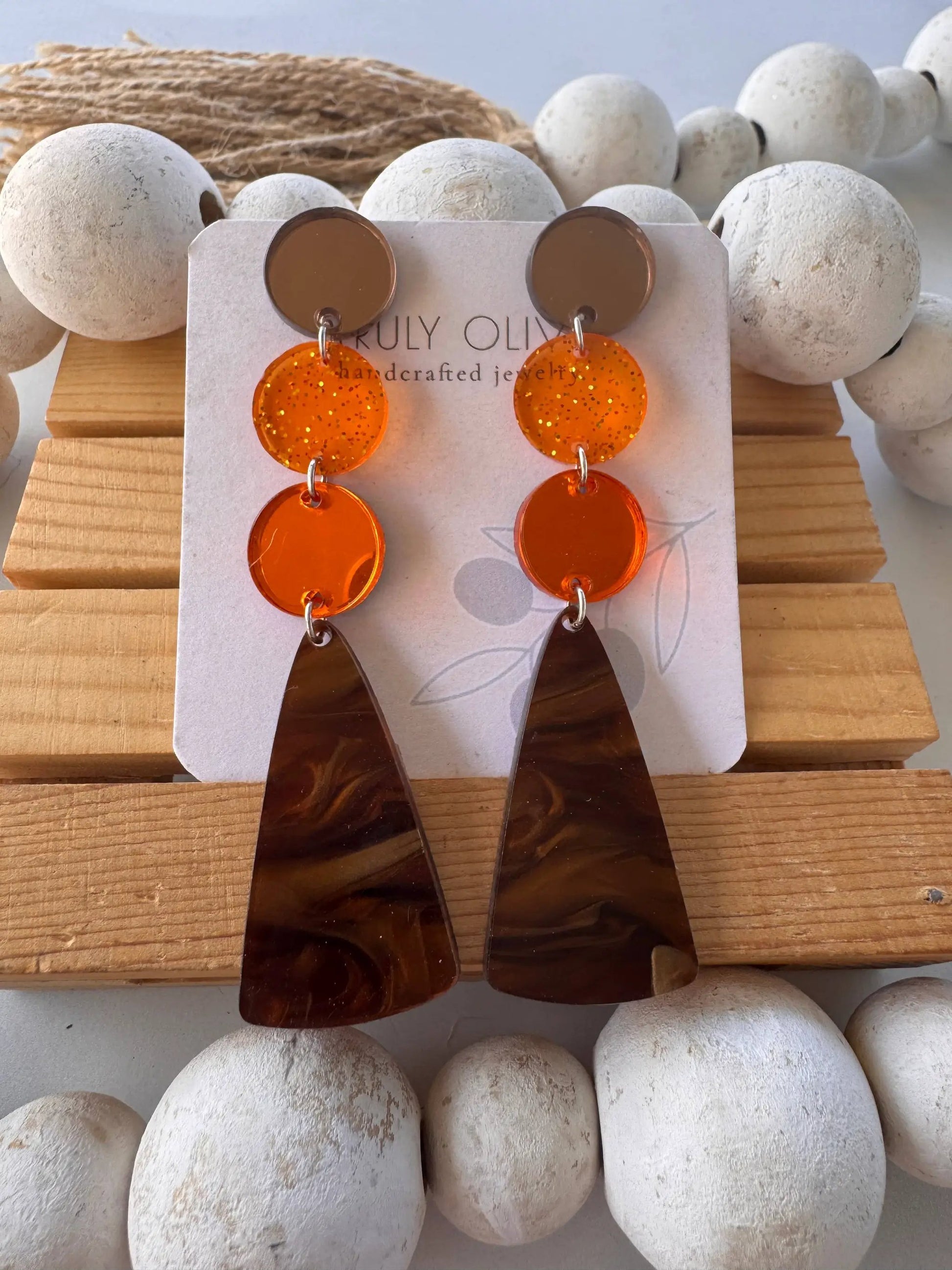 Truly Olive Long Fall Dangle Earrings - Earrings Dangle Earrings