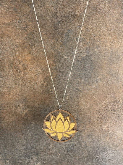 Truly Olive Exquisite Lotus Flower Necklace and Earrings Set - Jewelry Sets Jewelry Set